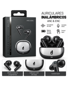 AURICULARES INALAMBRICOS ESPEJO ECLIPSE NEGRO BLACKBYTE