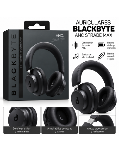 AURICULARES INALAMBRICOS ANC 2 STRIDE MAX NEGRO BLACKBYTE