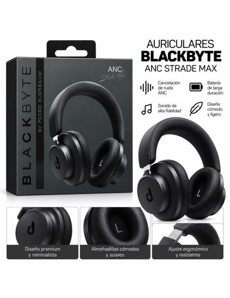 AURICULARES INALAMBRICOS ANC 2 STRIDE MAX NEGRO BLACKBYTE