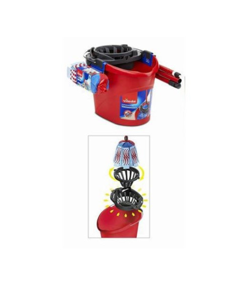 PACK CUBO 10 LITROS + FREGONA 3 ACTION CON PALO VILEDA