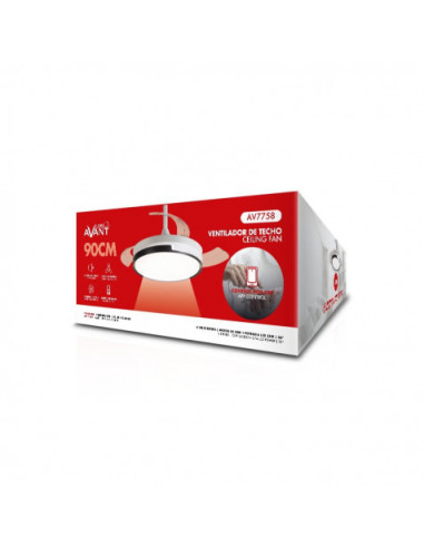 VENTILADOR DE TECHO CON ASPAS RETRACTILES 36\" CON LED 36W AVANT