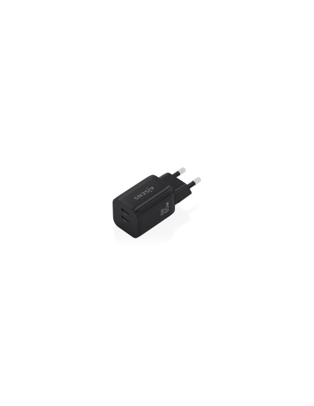 AISENS Cargador GaN 65W, 2xUSB-C PD3.0 QC4.0, Negro