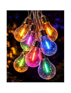 GUIRNALDA DE 10 BOMBILLAS LED MULTICOLOR 4 METROS SOLAR FOREVER
