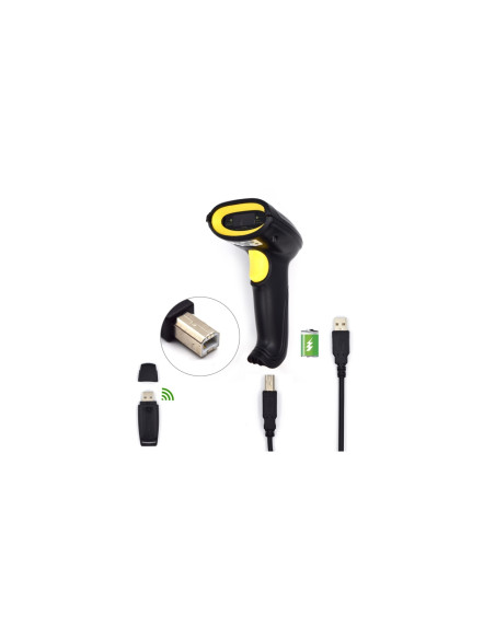 LECTOR CODIGO DE BARRAS EWENT WIRELESS USB NEGRO EW3430