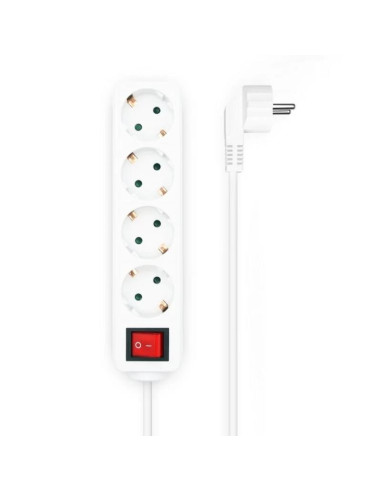 REGLETA AISENS 4 SCHUKOS PROTECCION INTERRUPTOR 1,4M WHITE