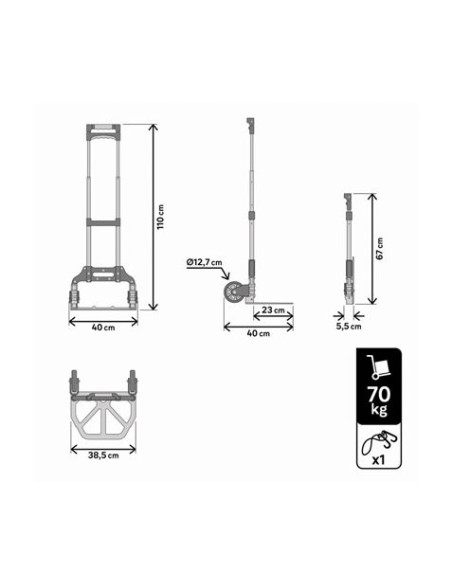 CARRETILLA DE CARGA PLEGABLES HASTA 70KG