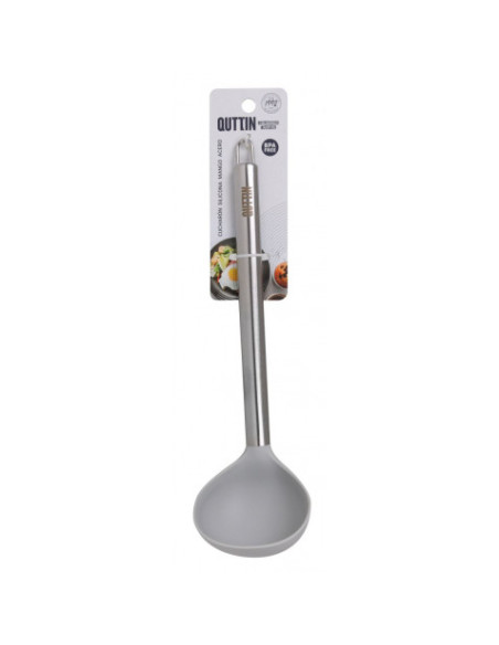 CUCHARON DE SILICONA CON MANGO ACERO INOX QUTTIN