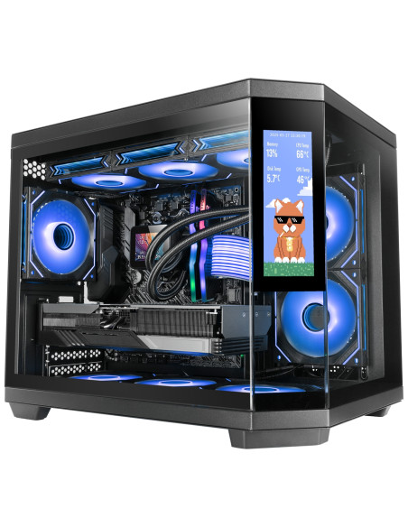 Mars Gaming MC3TCORELCDM carcasa de ordenador Mini Tower Negro