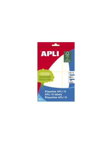 APLI 1651 etiqueta autoadhesiva Rectángulo Permanente Blanco 60 pieza(s)