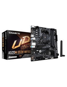 GIGABYTE A520M DS3H WIFI6E Placa Base – Compatible con CPUs AMD Ryzen 5000 Series AM4, hasta 4733 MHz DDR4 (OC), 1x PCIe 3.0 M.2