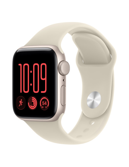 Apple Watch SE (3nd generation) SE 3 (GPS) - Caja de aluminio en blanco estrella de 40 mm - Correa deportiva color arena - Talla