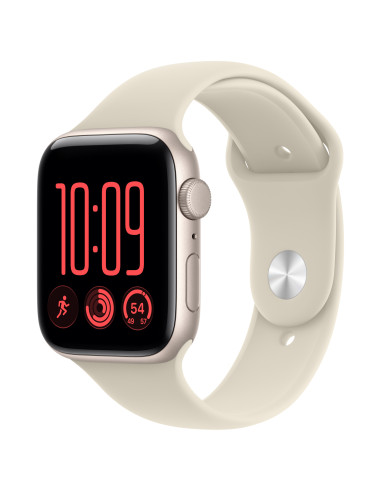 Apple Watch SE (3nd generation) SE 3 (GPS) - Caja de aluminio en blanco estrella de 44 mm - Correa deportiva color arena - Talla