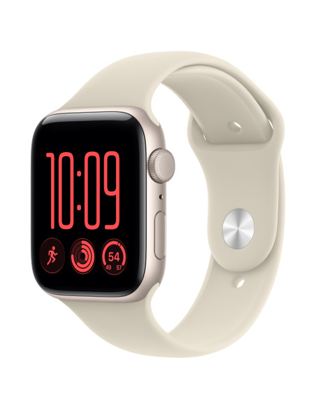 Apple Watch SE (3nd generation) SE 3 (GPS) - Caja de aluminio en blanco estrella de 44 mm - Correa deportiva color arena - Talla