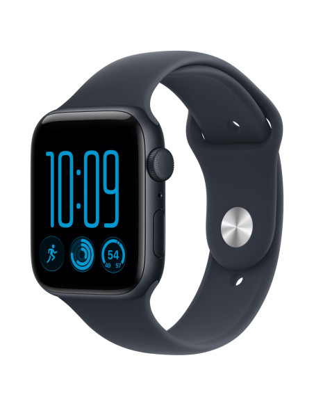 Apple Watch SE (3nd generation) SE 3 (GPS) - Caja de aluminio en color medianoche de 44 mm - Correa deportiva azul marino - Tall