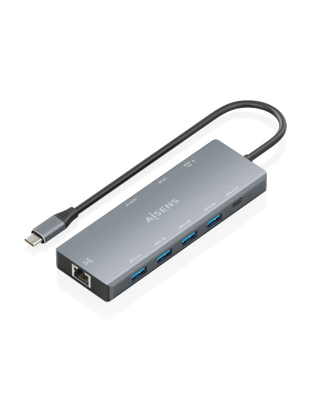 AISENS USB-C Dock 9 en 1, USB-C A 1xHDMI, 1xDisplayPort, 1xRJ45,