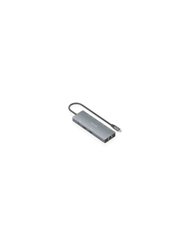 AISENS USB-C Dock 9 en 1, USB-C A 1xHDMI, 1xDisplayPort, 1xRJ45,