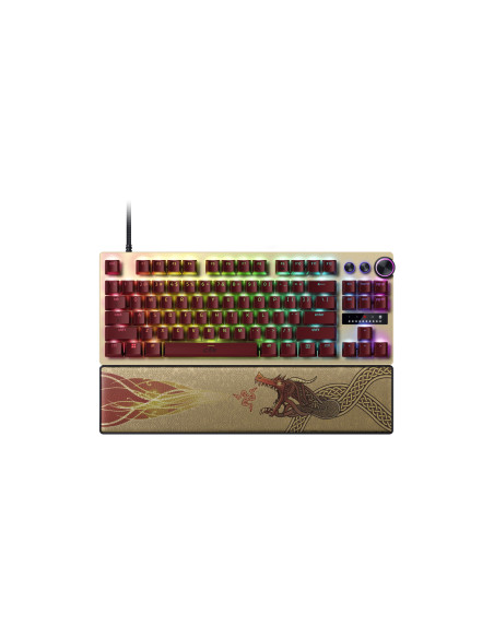Razer Huntsman V3 Pro Tenkeyless teclado Juego USB QWERTY Inglés internacional Oro, Amarillo