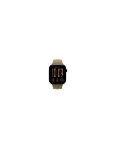Apple Watch Series 12 (GPS) - Caja de aluminio en bronce oscuro (46 mm) - Correa deportiva verde oliva - Talla S/M