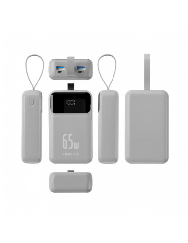 BATERIA EXTERNA 20000MAH 65W FOREVER VIBE-TB65 PLATA FOREVER