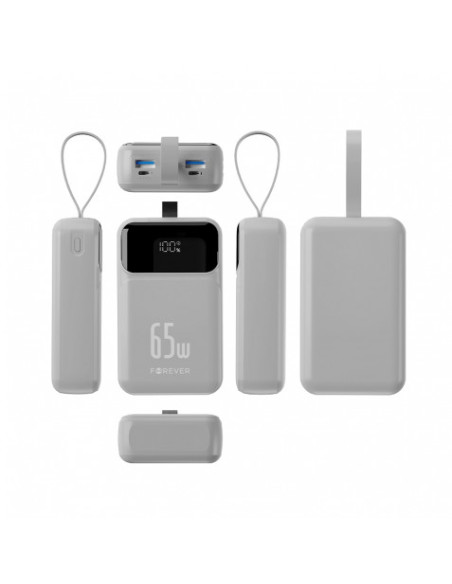 BATERIA EXTERNA 20000MAH 65W FOREVER VIBE-TB65 PLATA FOREVER