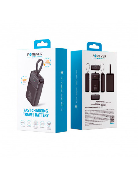 POWERBANK 20000MAH 65W TB-400 FOREVER NEGRO