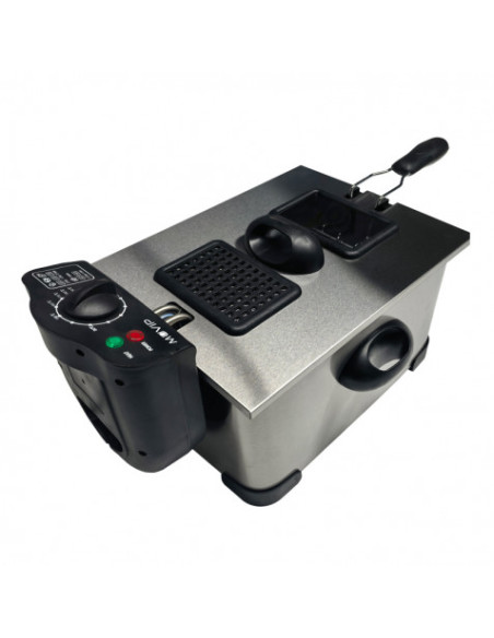 FREIDORA 5 LITROS INOX 2000W DESMONTABLE CON VENTANA MUVIP