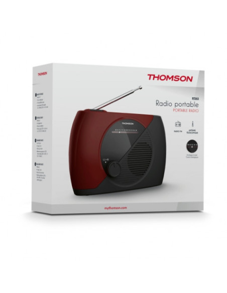 RADIO FM PORTATIL GRANATE/NEGRO RT353 THOMSON