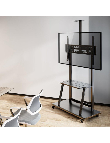 SOPORTE TV MONITOR AISENS SUELO CON RUEDAS 37-100 150KG BLACK