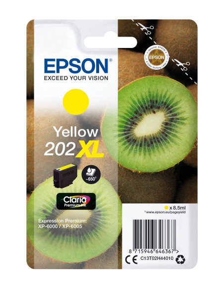 Epson Kiwi Singlepack Yellow 202XL Claria Premium Ink