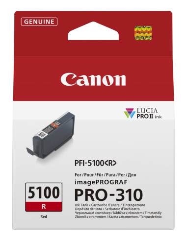 Canon PFI-5100 R cartucho de tinta 1 pieza(s) Original Rojo