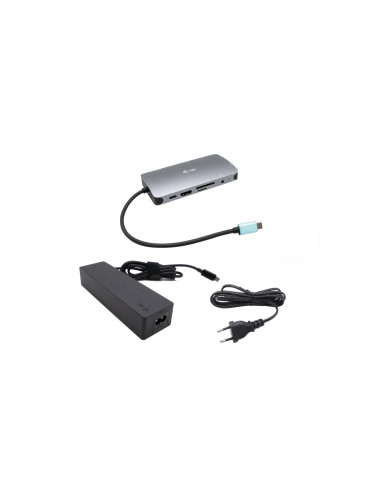i-tec Metal USB-C Nano Dock HDMI/VGA with LAN + Charger 100W