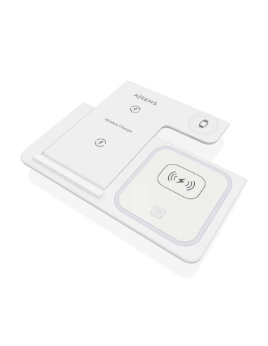BASE CARGADOR AISENS SMARTPHONE/APPLE WATCH/AURICULARES WIRELESS WHITE