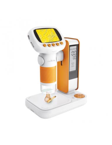 MICROSCOPIO DIGITAL CON SOPORTE MXDM-200 NARANJA MAXLIFE