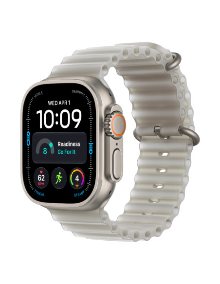 Apple Watch Ultra 4 (GPS + Cellular) - Caja de titanio natural de 49 mm - Correa Ocean gris traslúcido