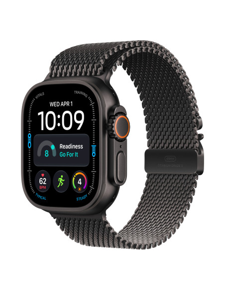 Apple Watch Ultra 4 (GPS + Cellular) - Caja de titanio negro de 49 mm - Pulsera Milanese Loop en titanio negro - Talla M