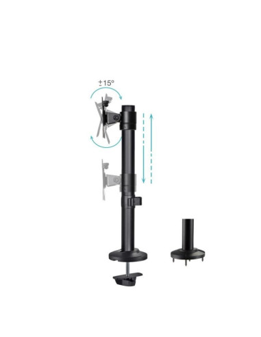 SOPORTE DE MESA TV MONITOR TOOQ REG.ALTURA GIR. INCL. 17 - 32 BLACK