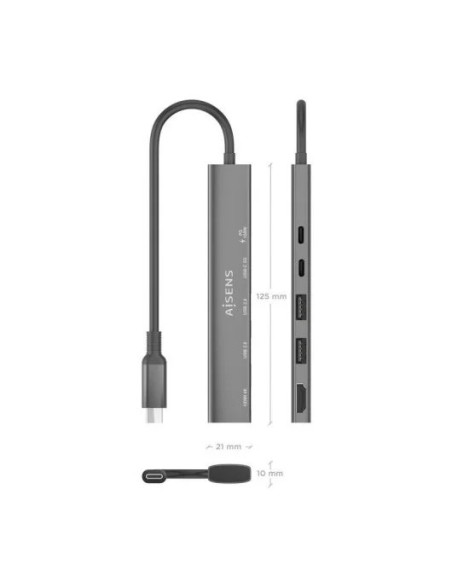 DOCKING USB-C AISENS HDMI 4K/2XUSB/USB-C/R/USB-C PD