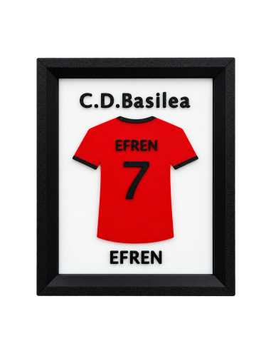 CUADRO DE SOBREMESA CAMISETA DE FÚTBOL PERSONALIZADA