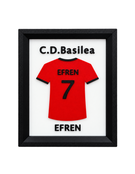 CUADRO DE SOBREMESA CAMISETA DE FÚTBOL PERSONALIZADA