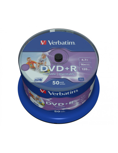 DVD+R VERBATIM 50 UNIDADES 4.7GB 16x IMPRIMIBLE 43512