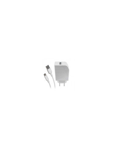 cargador de pared muvit for chance usb 5v 2.4a 12w cable usb tipo-c 3a 1.2 metros blanco MCPAK0002