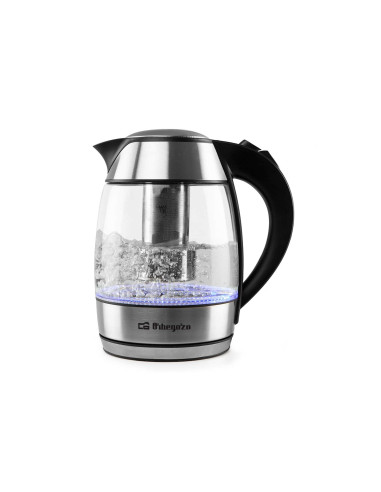 Orbegozo KT 6040 tetera eléctrica 1,8 L 2200 W Negro, Acero inoxidable