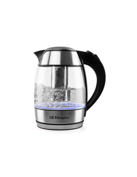 Orbegozo KT 6040 tetera eléctrica 1,8 L 2200 W Negro, Acero inoxidable