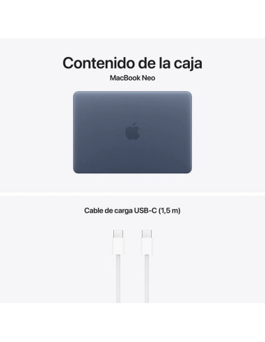 PORTATIL APPLE MACBOOK NEO A18 PRO/6-CORE CPU/8GB/SSD256GB/5-CORE GPU/13 INDIGO
