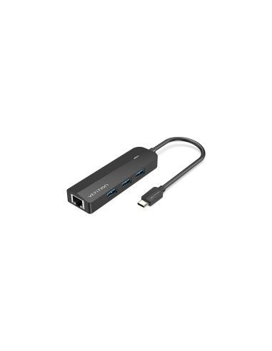 Vention Docking USB Tipo-C TGPBB/ 3xUSB/ 1xRJ45/ 1xUSB Micro B PD/ Negro