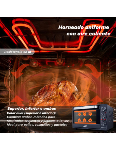 HORNO ELECTRICO CONVECCION 38 LITROS 2000W HR-38PRO GRUNKEL