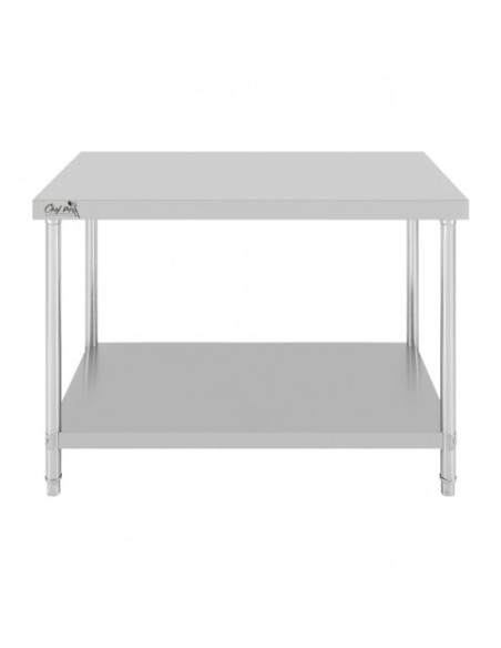 MESA DE TRABAJO ACERO INOXIDABLE 140X70X85CM CHEF PRO