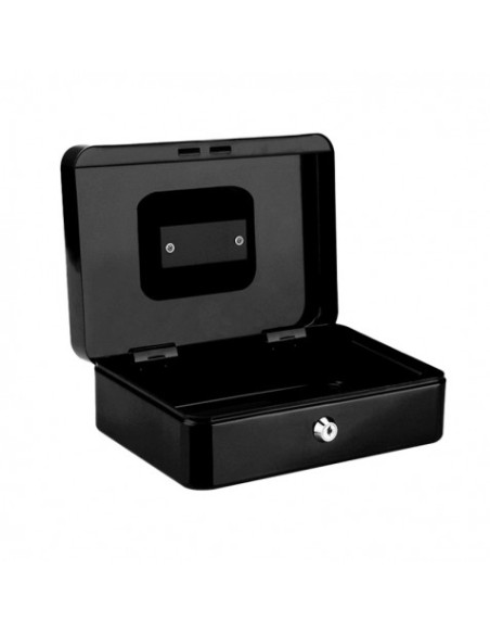 CAJA DE CAUDALES METÁLICA CON LLAVE 9X25X18CM 5 COMPARTIMENTOS CROMAD