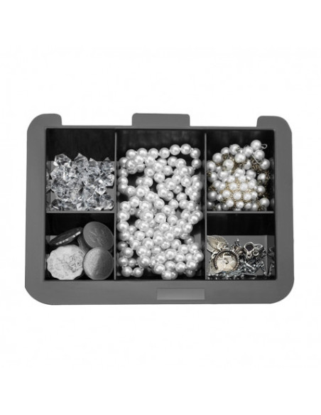 CAJA DE CAUDALES METÁLICA CON LLAVE 9X25X18CM 5 COMPARTIMENTOS CROMAD