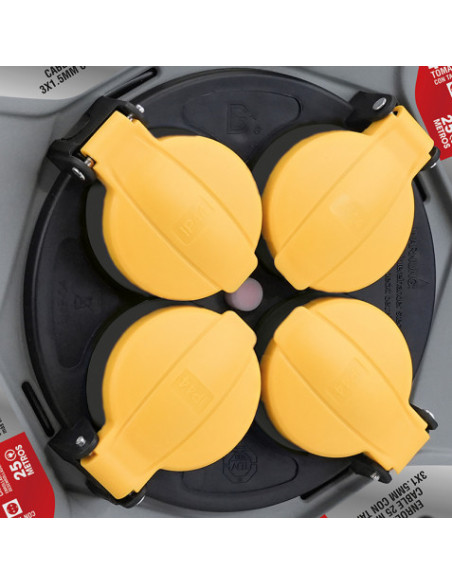 ENROLLADOR DE CABLE 25 METROS CABLE 3X1.5MM CON TAPAS ELBAT